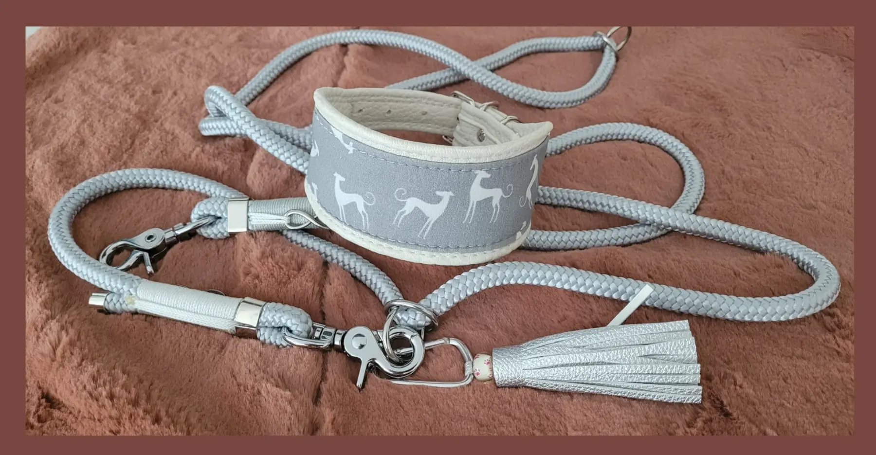   Leder halsbänd zugstopp