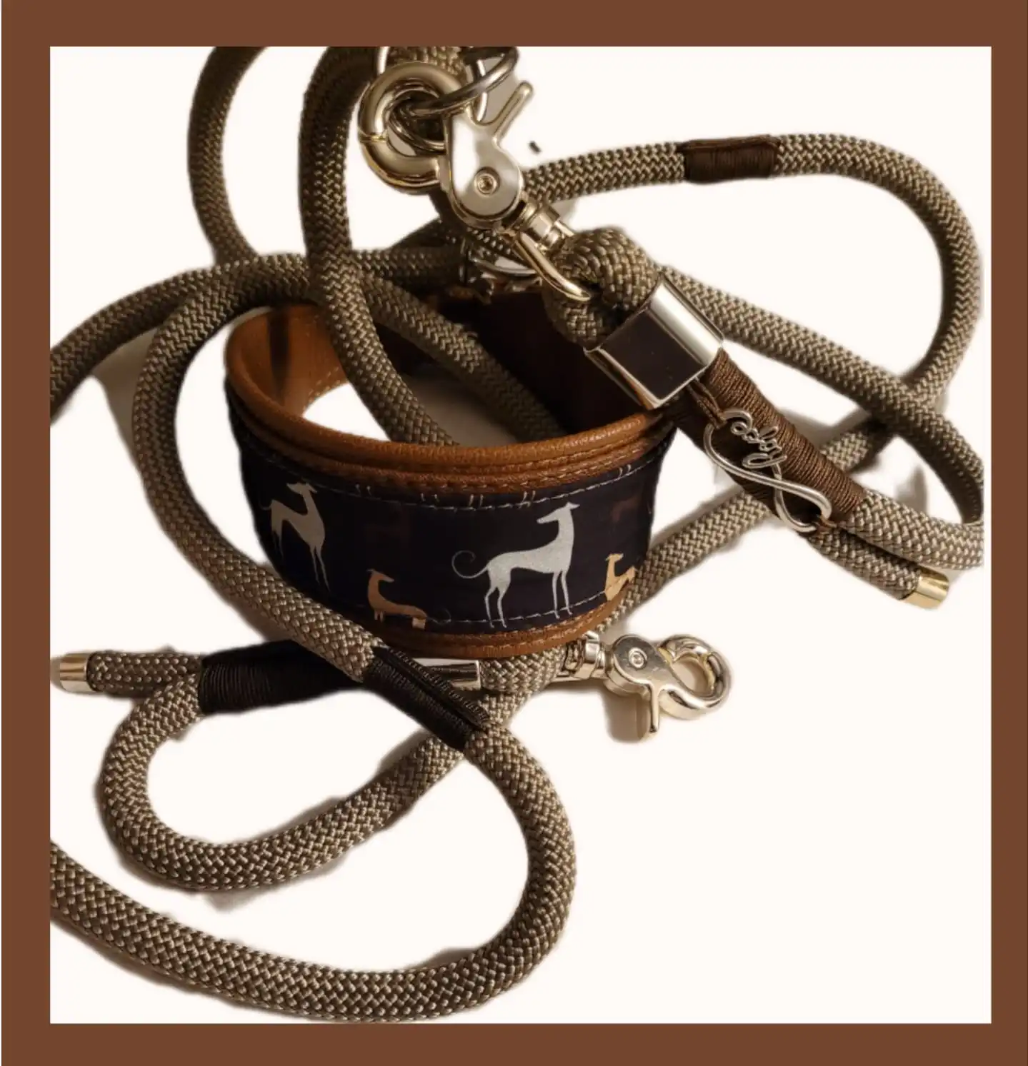 Leder halsbänd zugstopp
